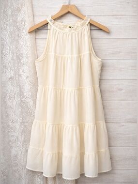 Kirundo Women's Cream Tiered Halter Dress (rack)
